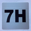 Apartment number 7H sign