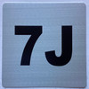 Apartment number 7J sign