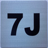 Apartment number 7J signage