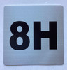 Apartment number 8H sign