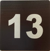 Apartment number 13 sign