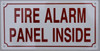 FIRE ALARM PANEL INSIDE   Compliance sign