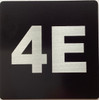 Apartment number 4E signage