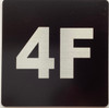 Apartment number 4F sign
