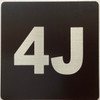 Apartment number 4J sign