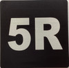 Apartment number 5R sign