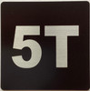 Apartment number 5T signage