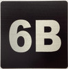 Apartment number 6B sign