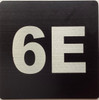 Apartment number 6E sign