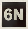 Apartment number 6N sign