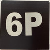 Apartment number 6P signage