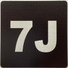 Apartment number 7J signage