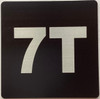 Apartment number 7T signage