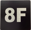 Apartment number 8F sign