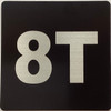 Apartment number 8T sign