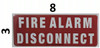 FIRE ALARM DISCONNECT - ROUND CORNER Compliance sign