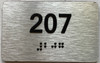 apt number sign silver 207