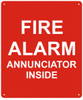 FIRE ALARM ANNUNCIATOR INSIDE Sign