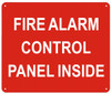 FIRE ALARM CONTROL PANEL INSIDE Sign