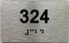 apt number sign silver 324