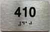 apartment number 410 sign