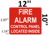 SIGN FIRE ALARM CONTROL PANEL LOCATED INSIDE