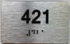 apartment number 421 sign