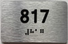 apt number sign silver 817