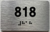 apt number sign silver 818