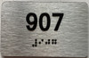 apt number sign silver 907