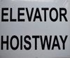 Compliance sign ELEVATOR HOISTWAY - WHITE BACKGROUND