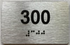 Signage Apartment number  - Unit number  / Suite number  comes with Raised letters & Grade 2 Braille - Includes Red Adhesive pad for Easy Installation - The park Ave Line (Apt 300)