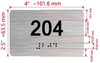 Sign Apartment number  - Unit number  / Suite number  comes with Raised letters & Grade 2 Braille - Includes Red Adhesive pad for Easy Installation - The park Ave Line (Apt 204)