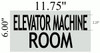 Compliance sign ELEVATOR MACHINE ROOM   BRUSHED ALUMINUM (ALUMINUM S )