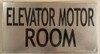 SIGNAGE ELEVATOR MOTOR ROOM   BRUSHED ALUMINUM (ALUMINUM S )