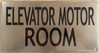 building sign ELEVATOR MOTOR ROOM   BRUSHED ALUMINUM (ALUMINUM S )