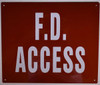 F. D. ACCESS  BUILDING SIGN