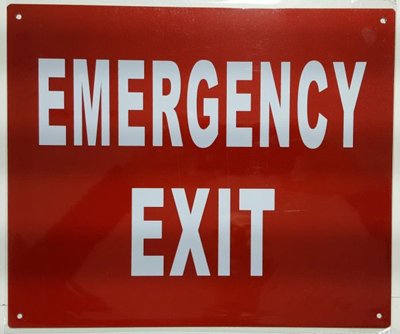 EMERGENCY EXIT SIGN- REFLECTIVE !!! (ALUMINUM SIGNS 10X12)
