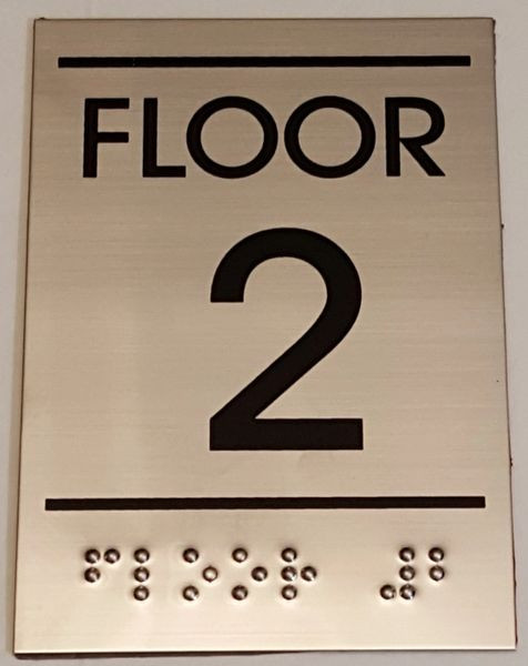 Floor Number Sign Tactile Signs TWO (2) BRAILLE( Heavy Duty