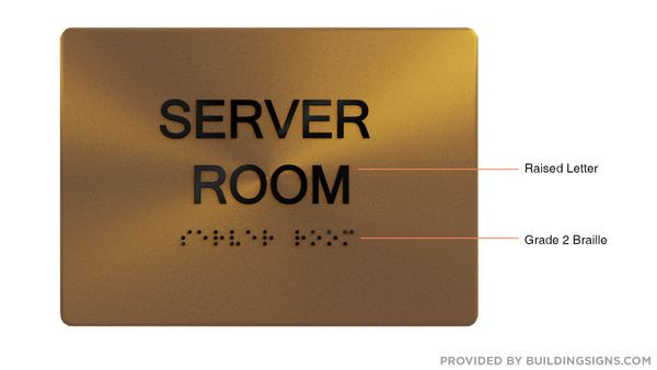 Server Room SIGN Tactile Signs