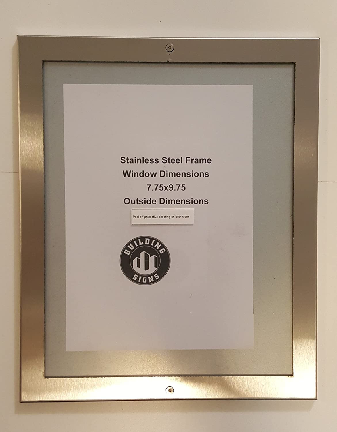 Elevator certificate frame stainless Steel