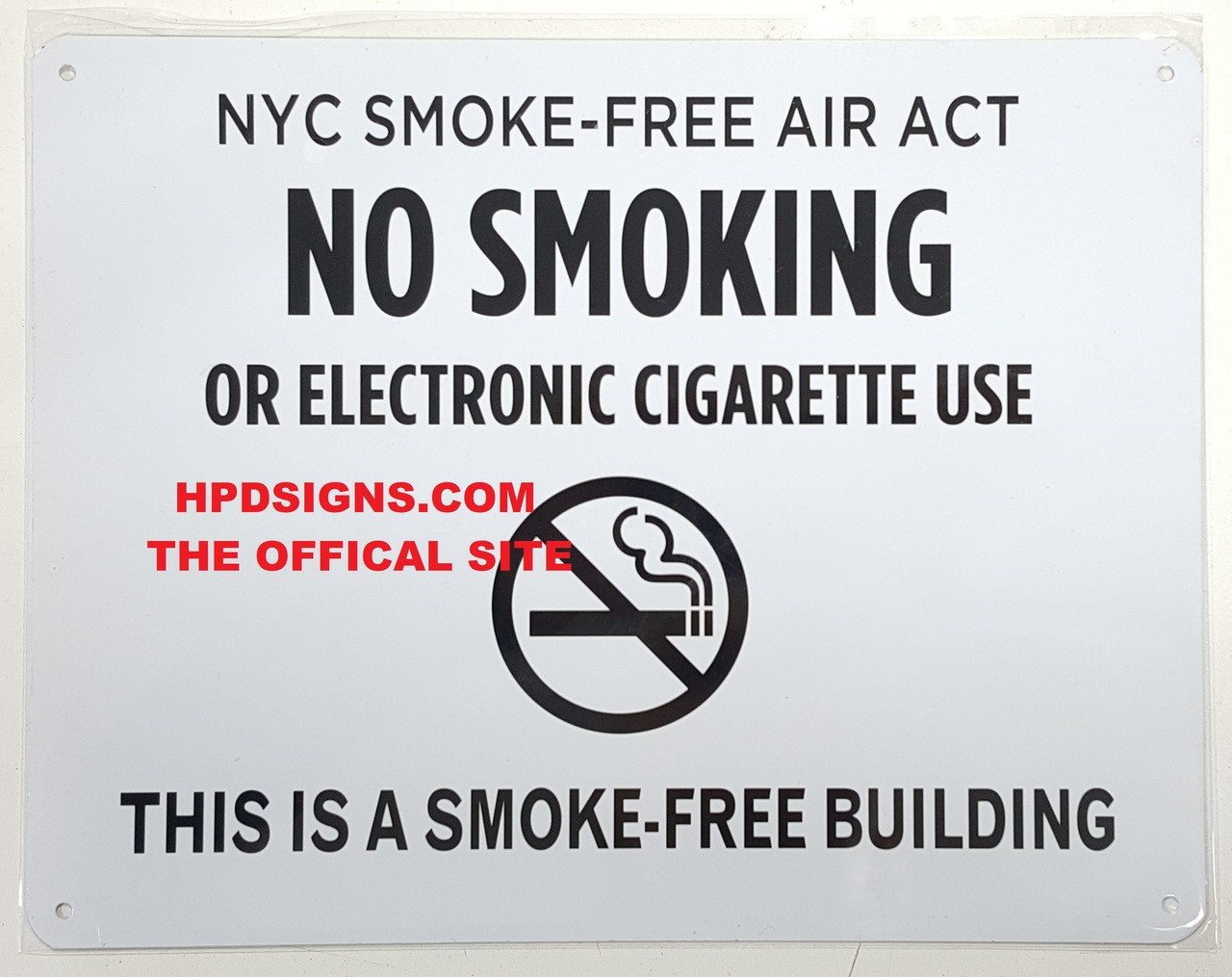 NYC SMOKE FREE ACT SIGN