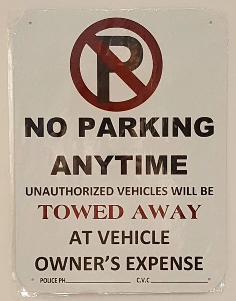 No Parking Police Cars Sign