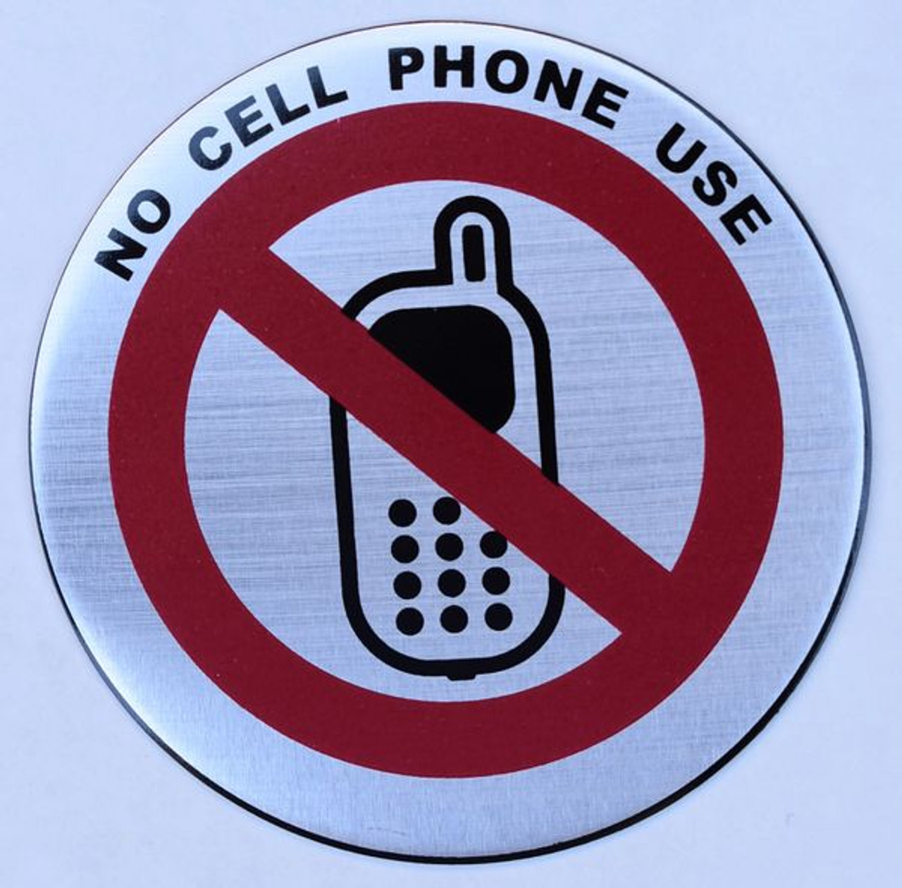 NO CELL PHONE USE Sign (ROUND CIRCLE ALUMINUM Sign'' DIAMETER) no-cell-phone-use-sign-round-circle-aluminum-sign-diameter