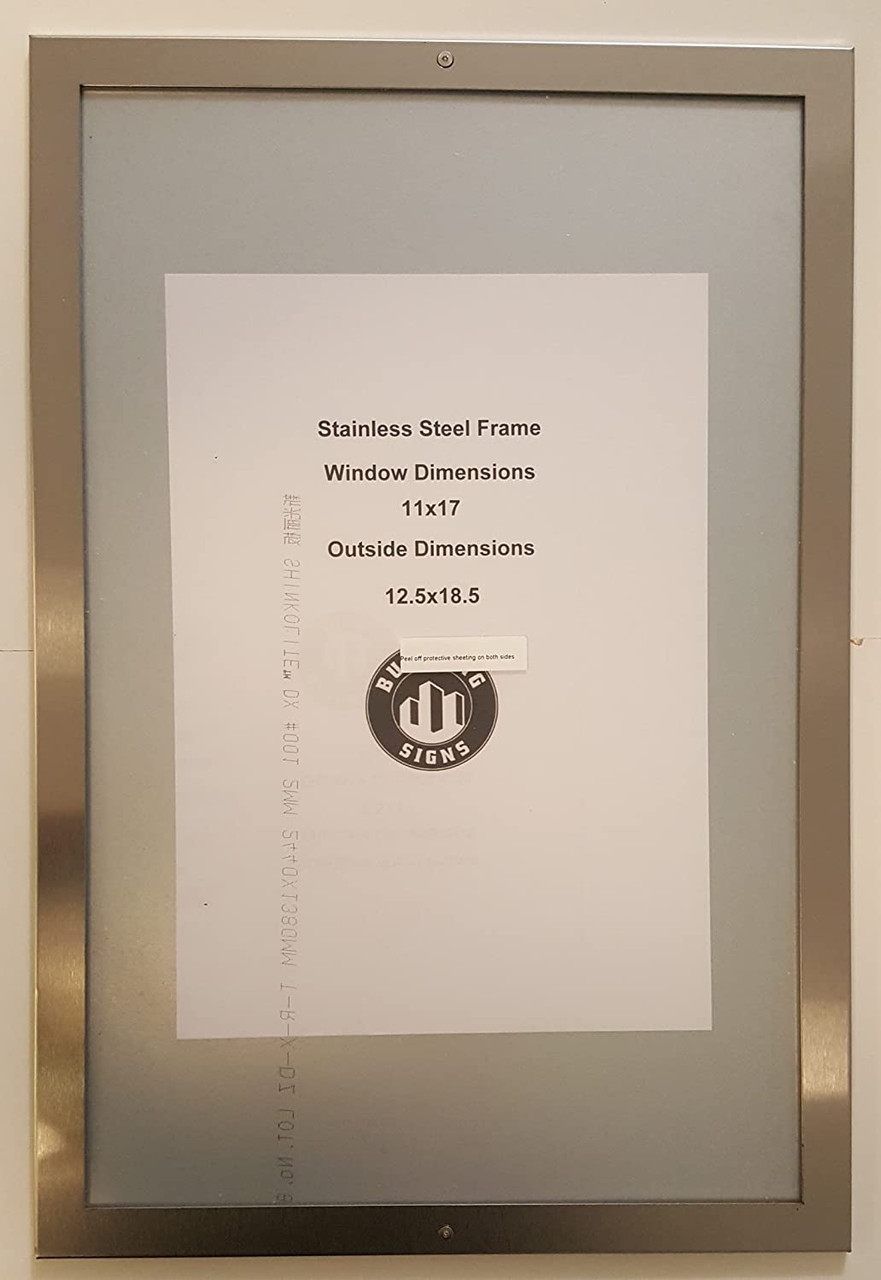 Elevator certificate frame stainless Steel