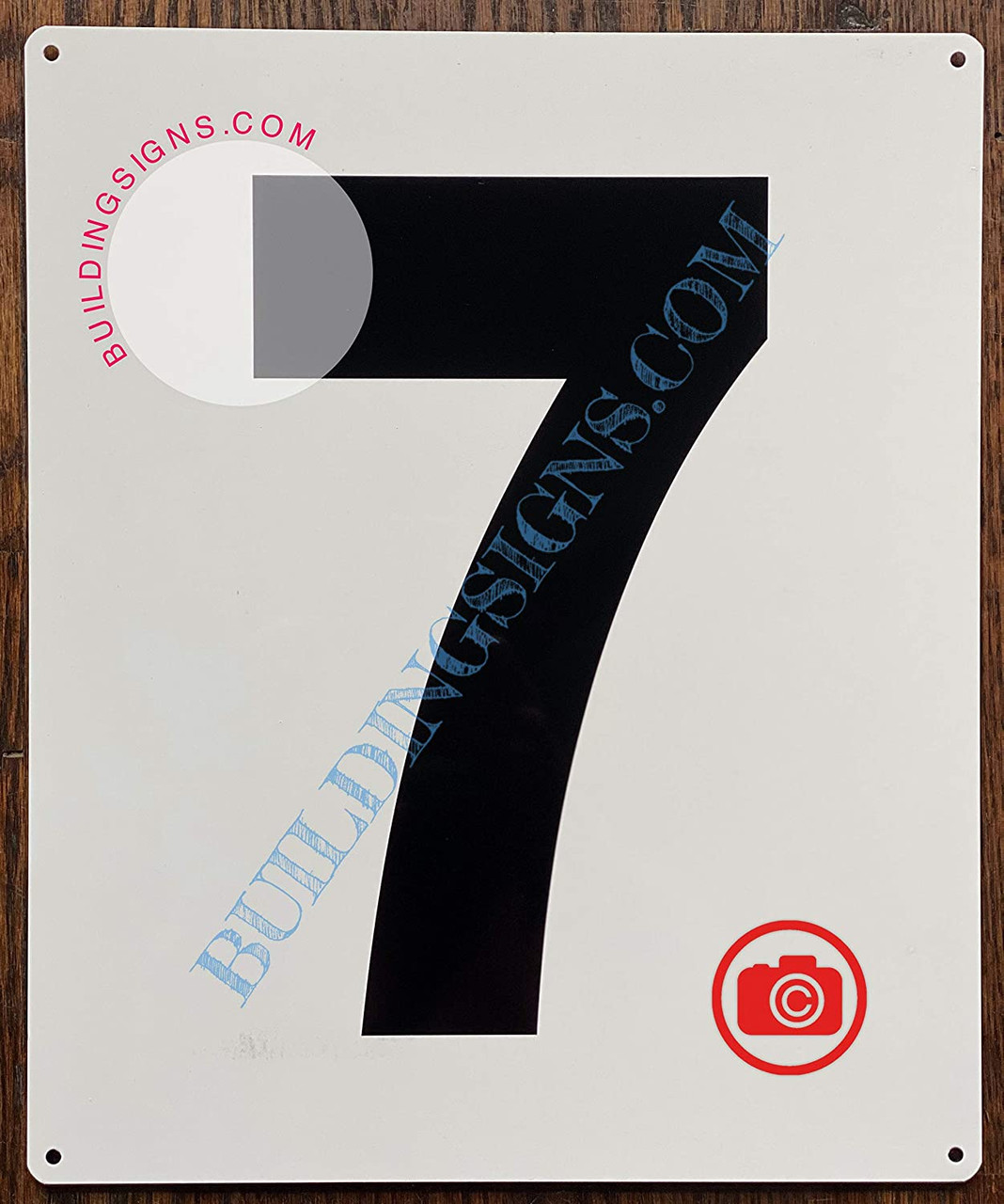 Large Number 7 Sign -Metal Sign - Parking LOT Number Sign