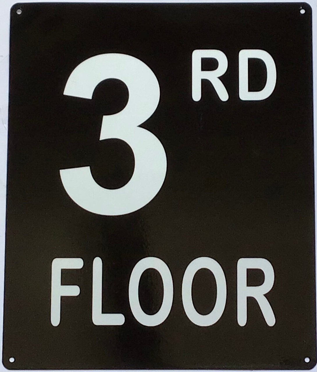 3RD FLOOR SIGN(10X12,Black Aluminum) - HPD-SIGNS.COM