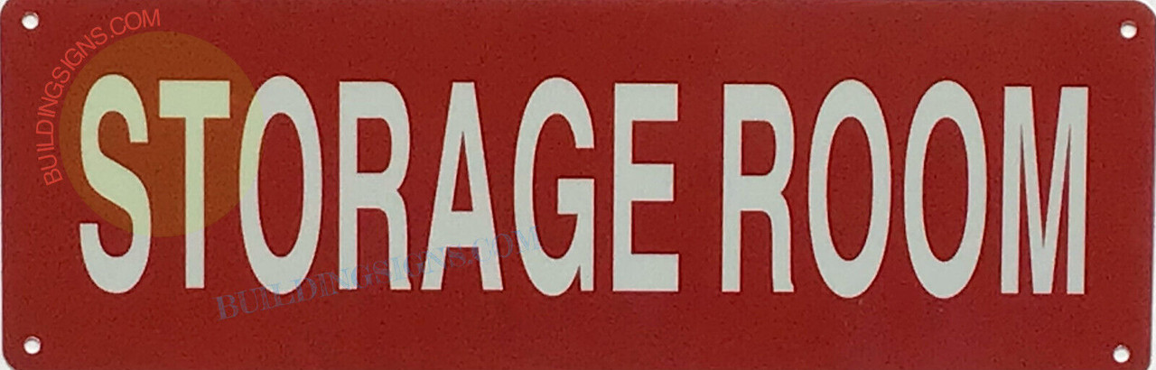 STORAGE ROOM SIGN (4x12,RED,ALUMINUM)