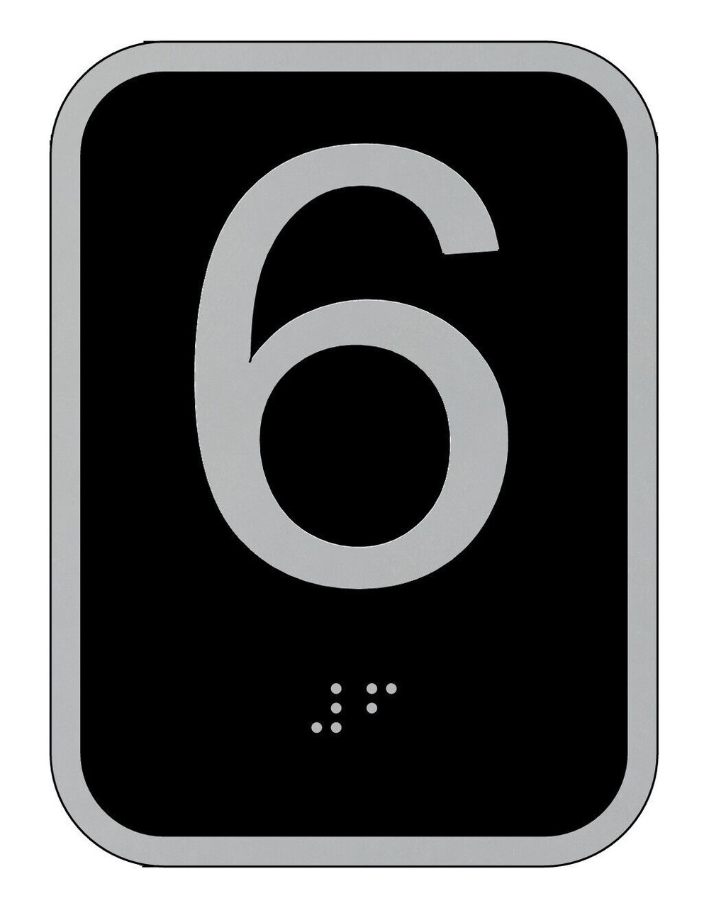 Elevator floor number 6 sign- Elevator Jamb Plate 6 ( 3x4, cast