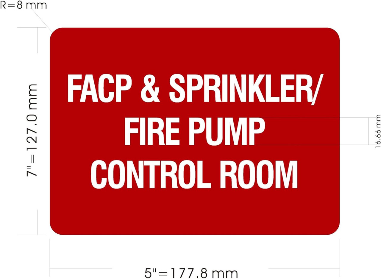 Fire Control Point Sticker 5 PACK -FACP AND SPRINKLER FIRE PUMP CONTROL ROOM Decal/STICKER ...